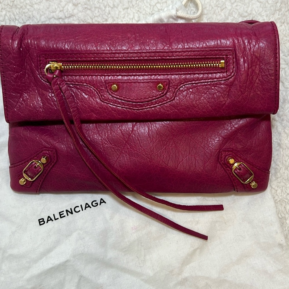 ✨ LIKE NEW Balenciaga Envelope Clutch Crossbody Shoulder Bag Brass Hardware